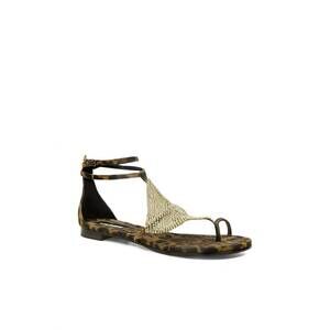 NEW LOLA CRUZ women's flat sandal in cuero